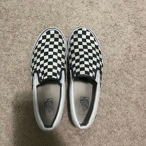 Checkerd Black and White Vans